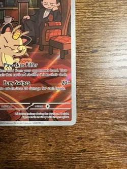 Pokemon TCG Team Rockets Meowth 203/182 Illustration Rare Card Mint - Image 5
