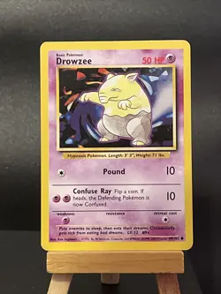 Pokemon Card Drowzee 49/102 Non Holo 4TH PRINT Base Set Played - Image 1