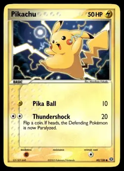 Pikachu 60/106 Pokemon Card Emerald Common 50 HP Lightly Played V2 - Image 1
