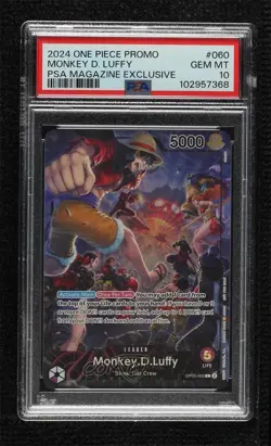 2022 One Piece Card Game: Promos English Monkey D Luffy #OP05-060 PSA 10 GEM MT - Image 1