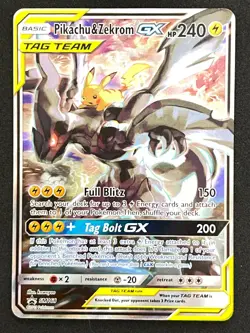 Pikachu & Zekrom Tag Team GX SM168 Alternate Full Art Holo Promo Pokemon Card - Image 1