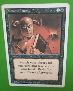 Magic the Gathering MTG Revised DEMONIC TUTOR MP U 1994 Vintage! - Image 1
