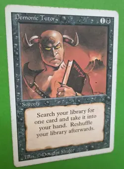 Magic the Gathering MTG Revised DEMONIC TUTOR MP U 1994 Vintage! - Image 2