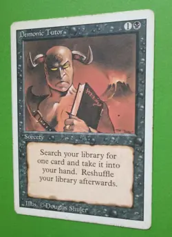 Magic the Gathering MTG Revised DEMONIC TUTOR MP U 1994 Vintage! - Image 3