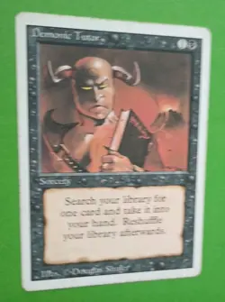Magic the Gathering MTG Revised DEMONIC TUTOR MP U 1994 Vintage! - Image 4