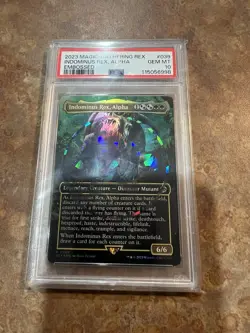 MTG Magic the Gathering Jurassic World Indominus Rex, Alpha Emblem PSA 10 - Image 1