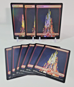 9x MTG Mountain Full Art Streets of New Capenna 279/281 - 3 Foil NM/VLP - Image 1