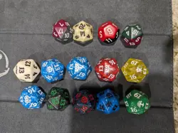 MTG Magic The Gathering Dice Lot Of 14 Various Set Oversized+Regular Sized - Image 1