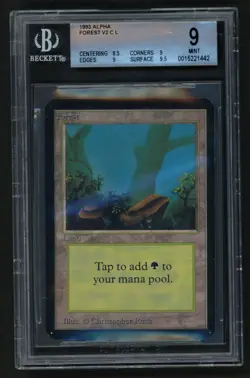 ***BGS 9 Alpha Forest V2*** MTG Alpha Magic Kid Icarus - Image 1