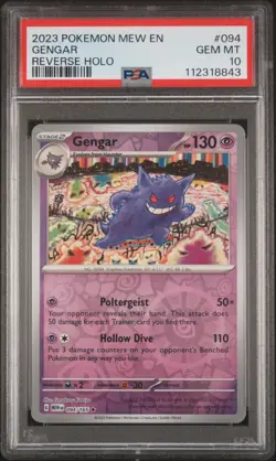 2023 POKEMON MEW EN-151 REVERSE HOLO #094 GENGAR PSA 10 - Image 1