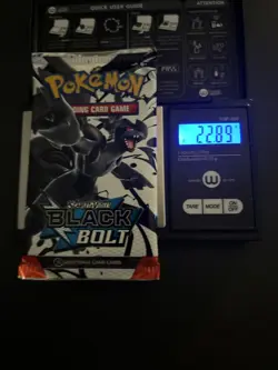 Heavy 22.89g Pokemon TCG SV 10.5 Black Bolt Booster Pack Sealed! - Image 1