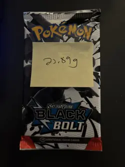 Heavy 22.89g Pokemon TCG SV 10.5 Black Bolt Booster Pack Sealed! - Image 4