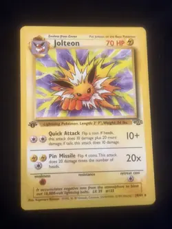 1st Edition Jolteon 20/64 Jungle Set Non Holo Rare Vintage 1999 Pokemon Card- NM - Image 1