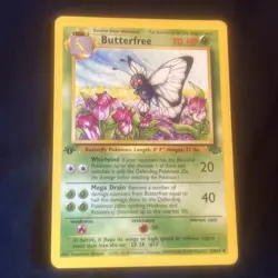 Pokemon TCG Butterfree Jungle 33/64 1st Edition LP - Image 1
