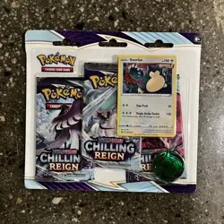Pokemon TCG Sword & Shield Chilling Reign 3 Pack Blister Snorlax 3-Pack Blister - Image 1