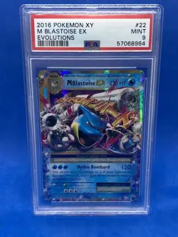 2016 Pokemon XY Evolutions - M BLASTOISE EX - 22/108 - Ultra Rare - PSA 9 - Image 1