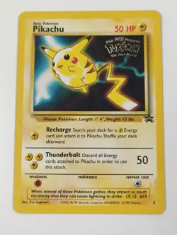 Pokemon Pikachu 1999 Kids WB First Movie WOTC #4 Black Star Promo - Image 1