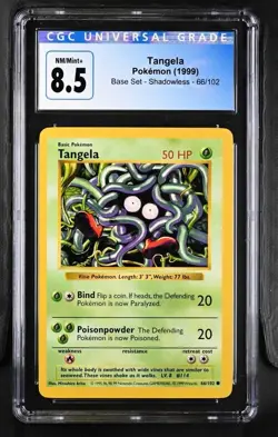 Tangela Pokemon 1999 Base Set Shadowless 66/102 CGC 8.5 NM/Mint+ POP 76 - Image 1