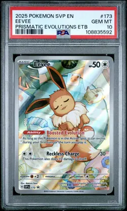 2025 POKEMON SVP EN-SV BLACK STAR PROMO #173 EEVEE PSA 10 - Image 1