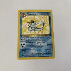 1st Edition Vaporeon 28/64 Jungle Regular Pokemon Card - Image 1