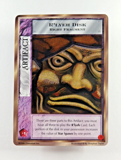 R'Lyeh Disk, Right - Mythos CCG card (1996 Chaosium) UC Artifact, Cthulhu - Image 1