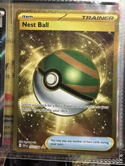 Pokemon TCG Nest Ball Scarlet & Violet Trainer Card Gold Rare, Base Set 255/198 - Image 1