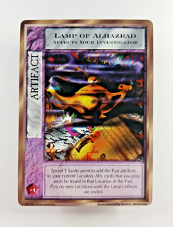 Lamp of Alhazrad - Mythos CCG card (1996 Chaosium) UC Artifact Cthulhu Lovecraft - Image 1