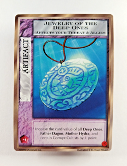 Jewelry of the Deep Ones - Mythos CCG card (1996 Chaosium) UC Artifact, Cthulhu - Image 1
