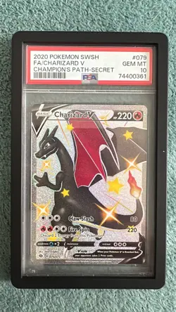 Pokemon TCG Charizard V Champions Path Holo Card 079/073 PSA 10 - Image 1