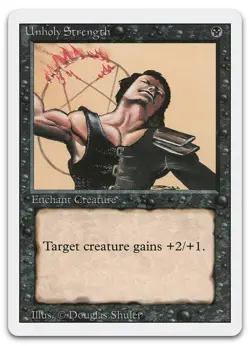 Unholy Strength (LP) Revised Edition 3ED Magic MTG - Image 1