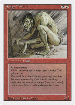 Sedge Troll (MP) Revised Edition 3ED Magic MTG - Image 1