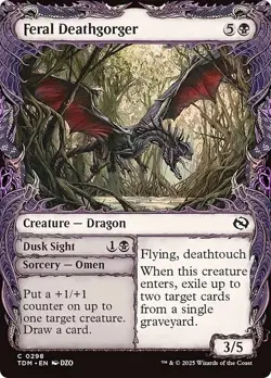 Showcase FERAL DEATHGORGER mtg Tarkir Dragonstorm LP - Image 1