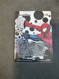 1x (1 MAR) Comeuppance - FOIL - BORDERLESS SOURCE MATERIAL MTG Marvel's Spider-M - Image 1