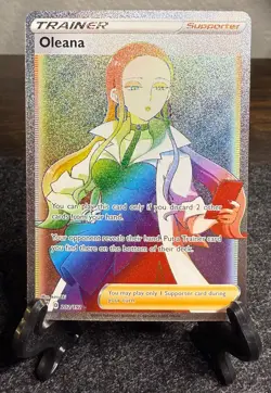 Pokemon Oleana Rebel Clash 202/192 Rainbow Full Art Secret Rare Trainer - Image 1