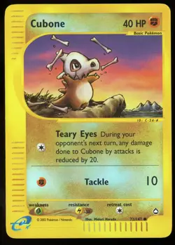 Pokemon 2003 Aquapolis - Cubone - Reverse Holo - 72 - Image 1