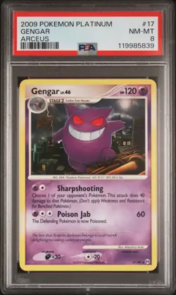 2009 POKEMON PLATINUM ARCEUS GENGAR #17 PSA 8 NM #119985839 - Image 1