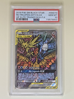 Pokemon Moltres & Zapdos & Articuno GX Hidden Fates ETB FA Promo SM210 PSA 10 - Image 2