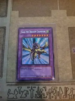 YUGIOH GAIA THE DRAGON CHAMPION LOB-125 SECRET UNLIMITED ED MP REVERSE FOIL 1996 - Image 1