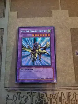 YUGIOH GAIA THE DRAGON CHAMPION LOB-125 SECRET UNLIMITED ED MP REVERSE FOIL 1996 - Image 2