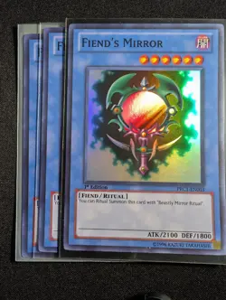 Yugioh - 3x Fiend's Mirror PRC1-EN003 1st Edition Super Rare NM - Image 1