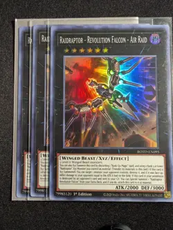 Yugioh 3x Raidraptor - Revolution Falcon - Air Raid ROTD-EN095 1st Super Rare NM - Image 1