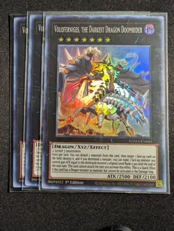 Yugioh 3x Voloferniges The Darkest Dragon Doomrider DAMA-EN045 1st Super Rare NM - Image 1