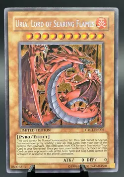 Yugioh - Uria, Lord of Searing Flames CT03-EN005 Limited Edition Secret Rare NM - Image 1