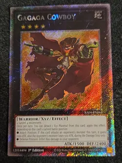 Yugioh Gagaga Cowboy RA04-EN064 Platinum Secret Rare 1st Ed NM - Image 1