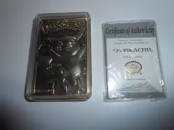 Pokemon Card Pikachu #25 Gold Plated 23k 23 Karat Burger King 1999 COA Nintendo - Image 2