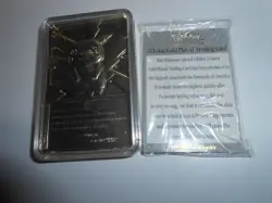 Pokemon Card Pikachu #25 Gold Plated 23k 23 Karat Burger King 1999 COA Nintendo - Image 5