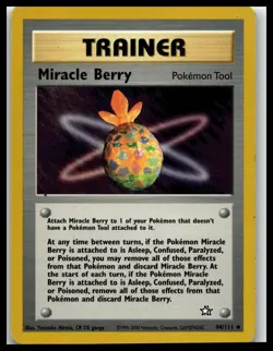 Miracle Berry 94/111 Pokemon Card Neo Genesis Uncommon Trainer Lightly Played PU - Image 1