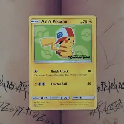 Ash's Pikachu SM112 Movie Exclusive Black Star Promo NM Pokemon Card English - Image 1