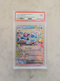 2025 Pokemon Glaceon ex Prismatic Surprise Box Exclusive Card PSA 9 - Image 1