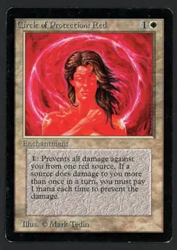 ***Beta Circle of Protection Red (Indents)*** MTG Beta Kid Icarus - Image 1